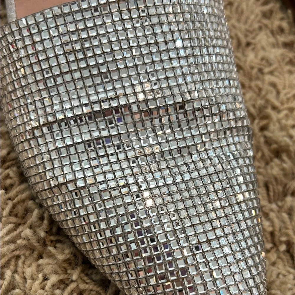 Steve Madden Sparkling Silver Mules Women's Size 8.5 - Picture 6 of 7